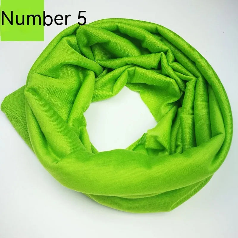 Seamless magic headscarf in polyester for outdoor sports showing tube bandana design