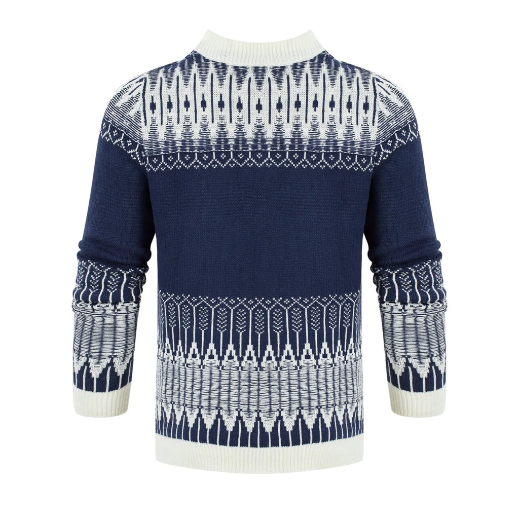 Men's knitted long-sleeved pullover sweater for winter in various sizes and styles.