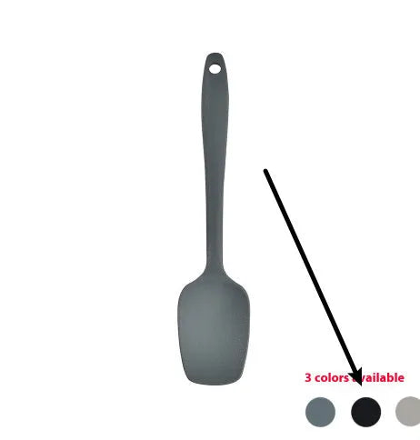 12-piece silicone kitchen utensil set with rotating storage bucket in black, includes spatula, ladel, and cooking tools