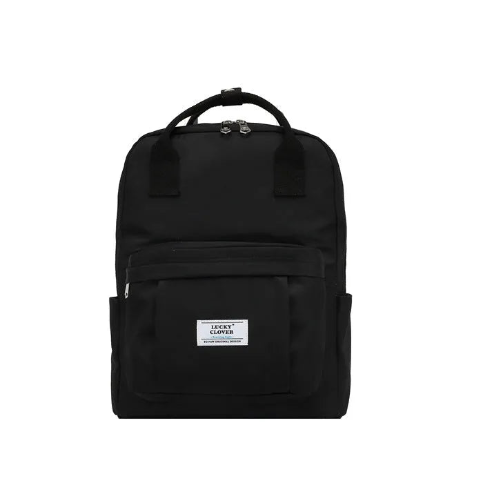 Waterproof Oxford cloth backpack L size with handle cover in black and grey diamond print