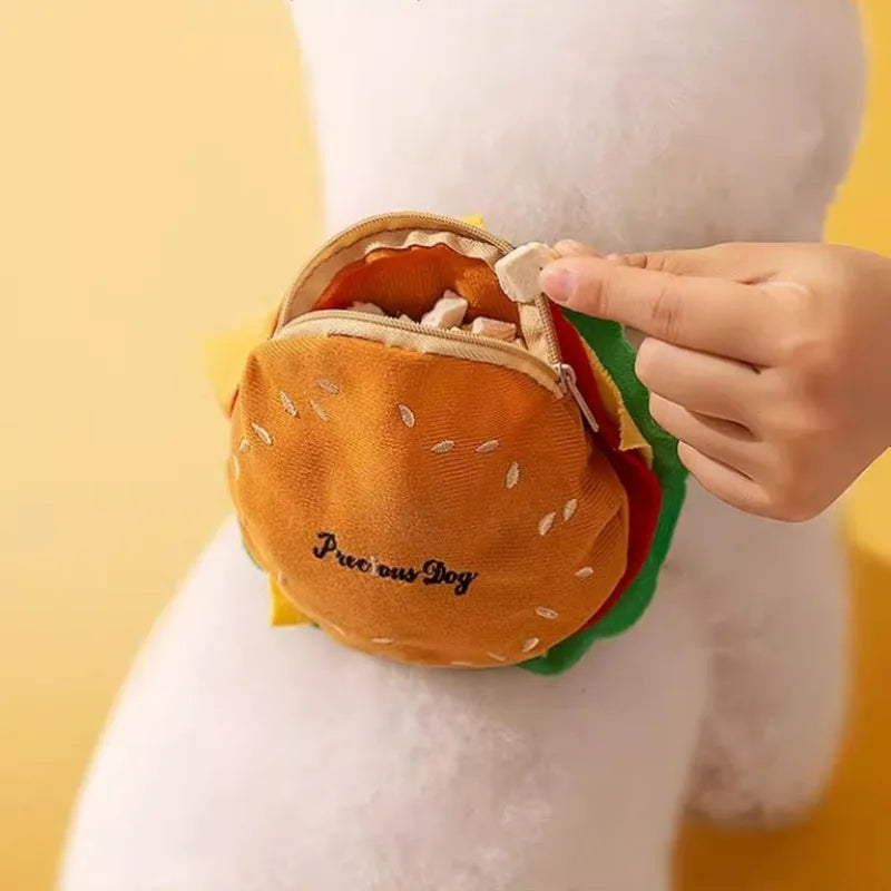 Cartoon hamburger print adjustable vest harness with backpack and leash for dogs or cats