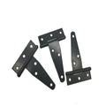 Fixed T-shaped iron folding hinge for wooden doors in various sizes from 4 to 12 inches.