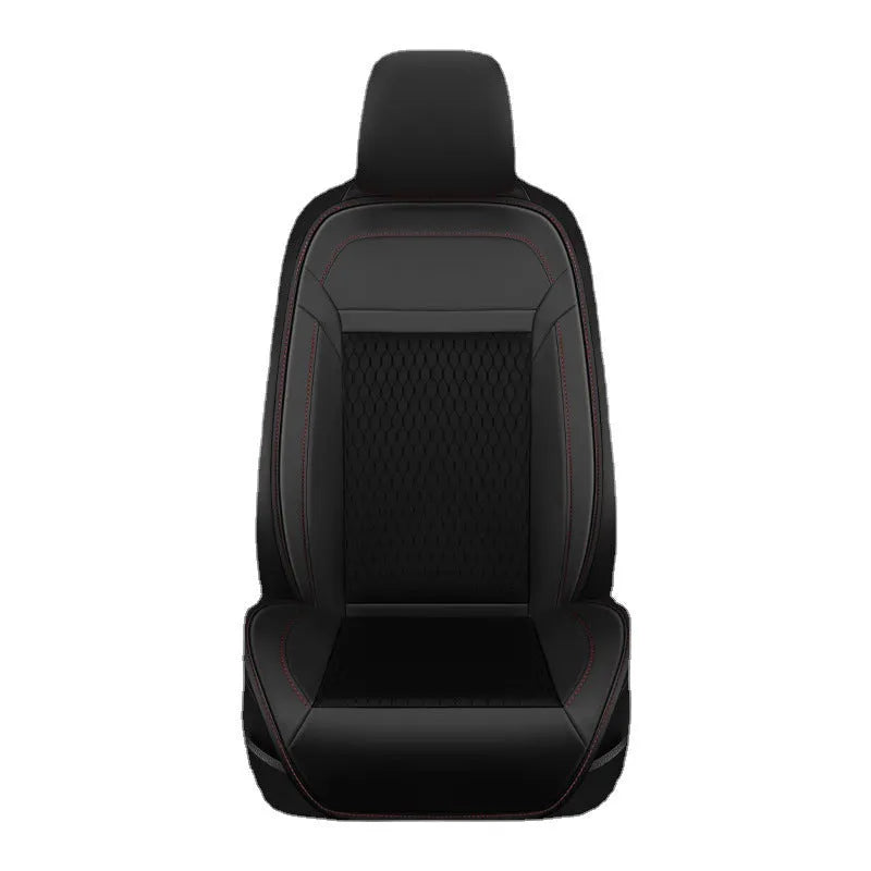 Ice silk breathable car seat cooling pad with fans, ventilation mesh surface, available in Emerald Green, Business Black, China Red