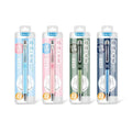 Plastic soft grip mechanical pencil with 0.5mm lead and free-cutting mechanism on card pack