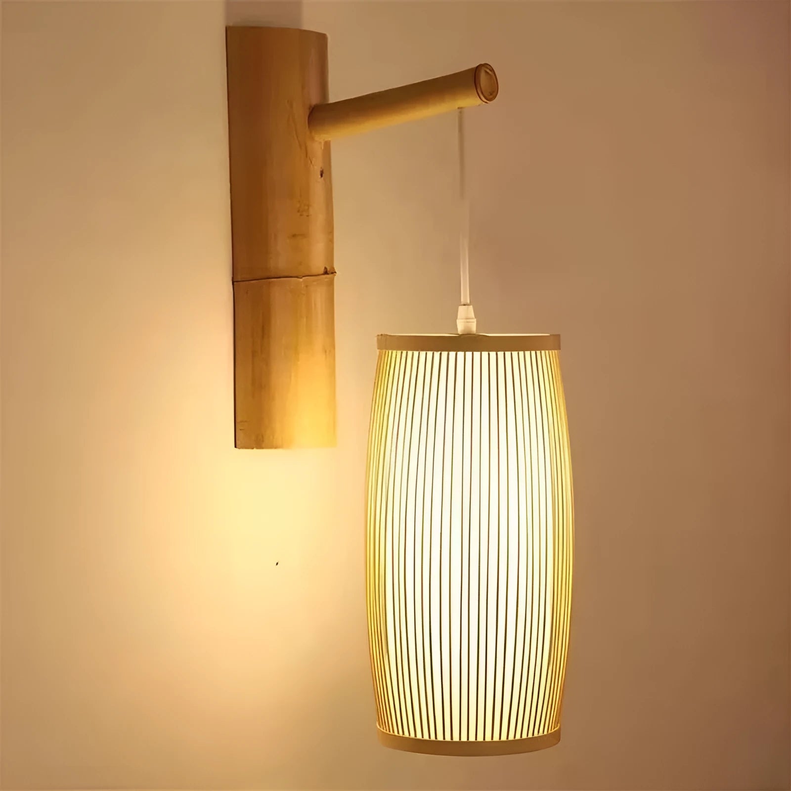 Natural bamboo plait wall light for hall and staircase decoration