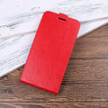 Honor 7X leather wallet phone case in black showing card slots and crazy horse texture.