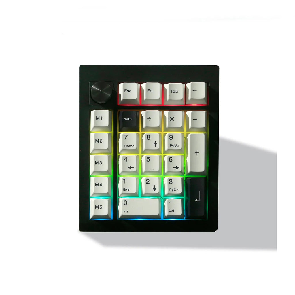 Wireless mechanical numeric keyboard with Bluetooth and 2.4G wireless connectivity in black and white colour options
