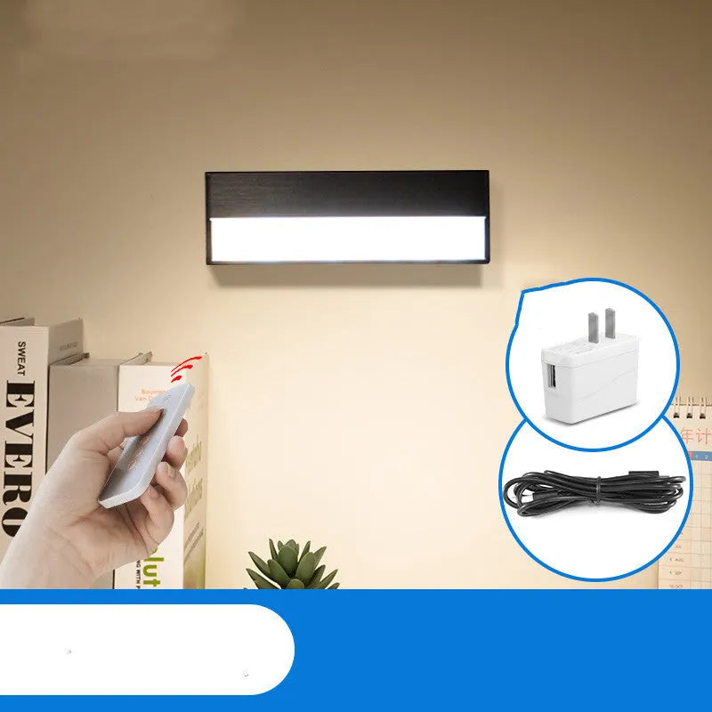 White or black magnetic rechargeable LED desk lamp with touch controls, shown on a metal surface.