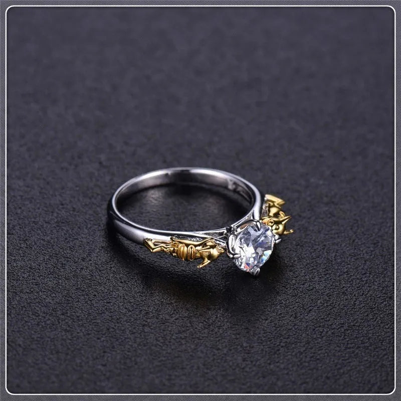 Black gold copper crown ring for cosplay jewellery in multiple sizes