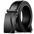 Men's automatic buckle belt in cowhide, 3.5cm width, black surface colour, with alloy buckle