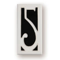 Handmade retro ceramic doorplate with glossy enamel art numbers, shown at 76mm by 152mm.