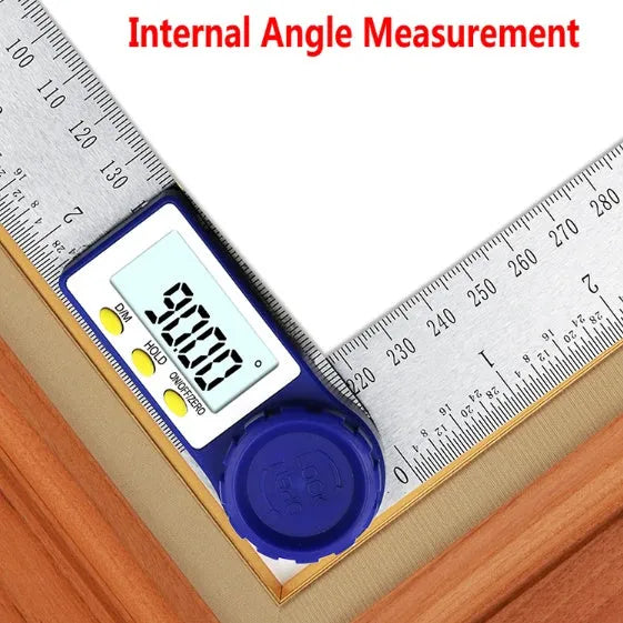 Multifunctional woodworking electronic ruler 200mm stainless steel angle ruler