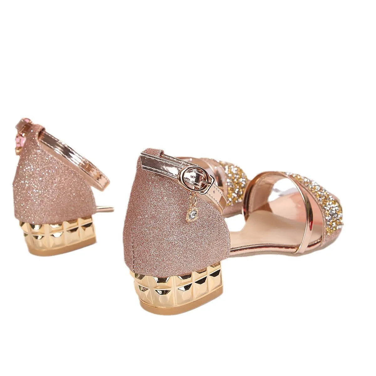 Women's black plus size Roman sandals with rhinestones and an adjustable buckle