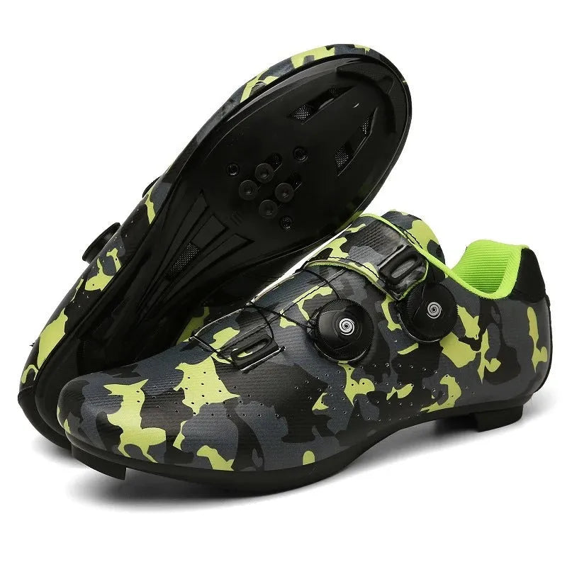 Outdoor sports road bike shoes with lock, breathable lightweight design, available in multiple colours and sizes 36-47