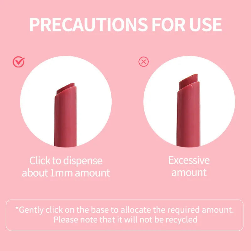 Six shades of water-pressed solid lip lacquer including Makin'Me Blush and Pink Flamingo