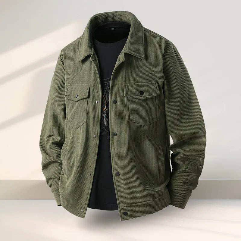 Men's slim fit coat in black, available in plus sizes from M to 3XL.