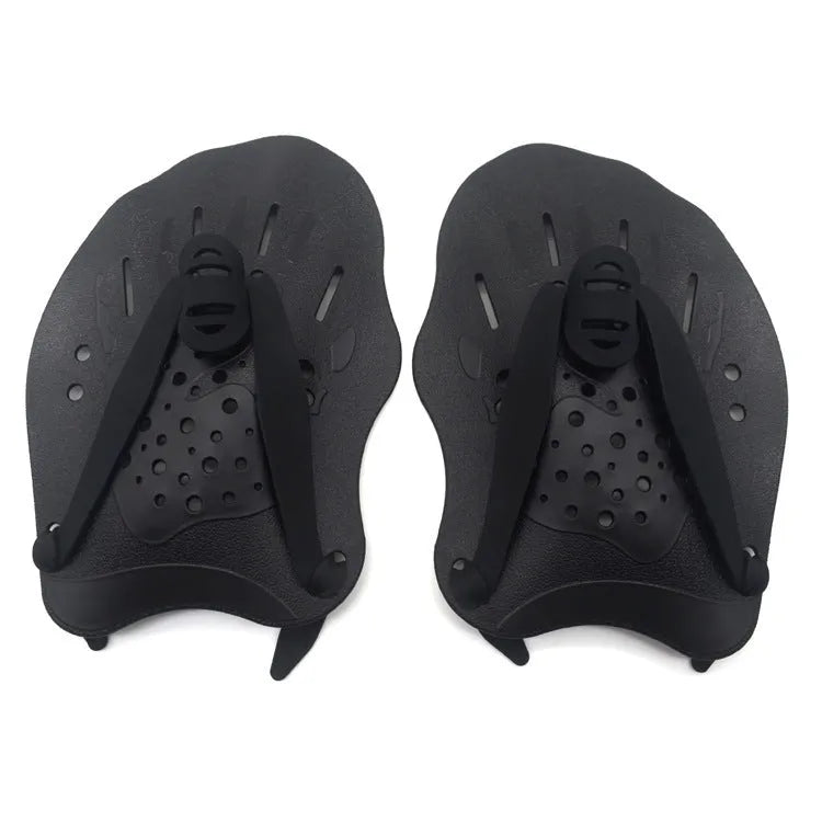Swimming training hand paddles in multiple colours for freestyle stroke development