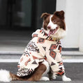 Thick warm arctic fleece winter coat for large dogs in Beige Apricot or Green, polyester, sizes S to 3XL.