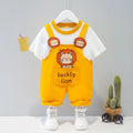 Children's cotton summer overalls with cartoon design and adjustable straps