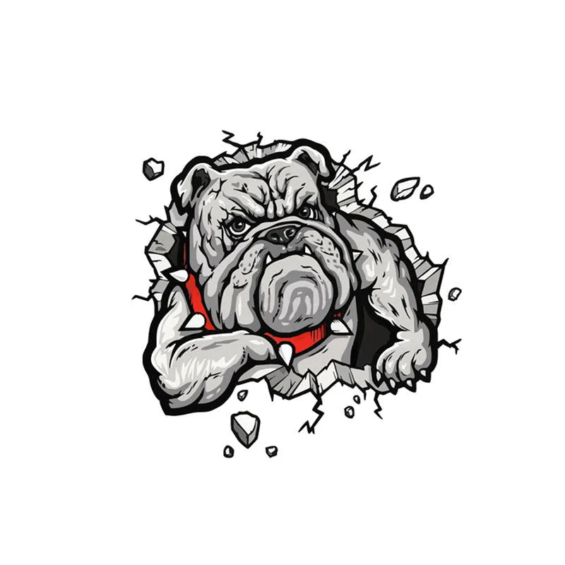 Grey dog pattern motorcycle decorative sticker measuring 17x17cm from animals series