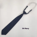 Navy blue cotton men's tie with arrow tip style measuring 35cm by 7cm