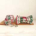 Dog thicken soft polyester Christmas deer collar in light gold on a pet