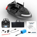 V020 black and luminous yellow GPS remote control fishing boat with remote handset.