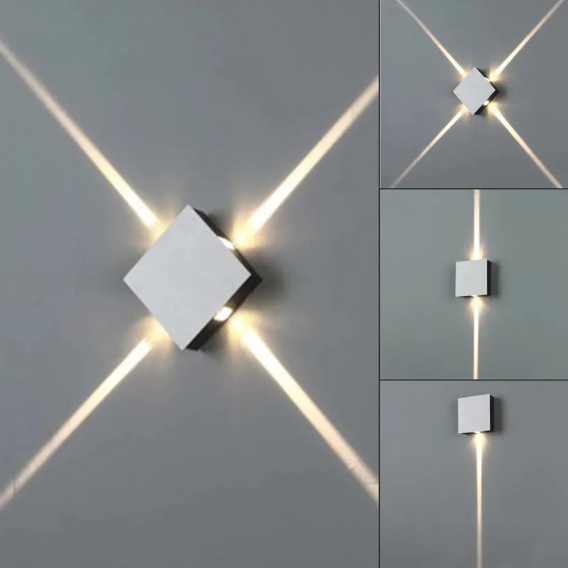 Modern square and round LED aluminium wall light in warm white and cool white options