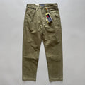 Men's straight-leg cotton trousers in Army Green, Grey or Khaki with mid-waist fit