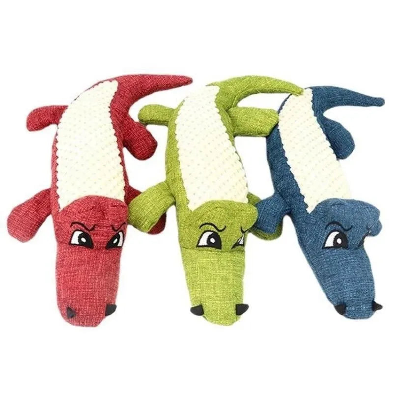 Blue corn grid texture pet plush toy for cats and dogs with biting sound feature.