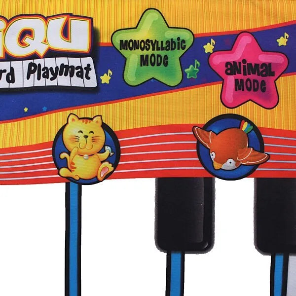 Musical piano placket baby play mat with colourful shapes and kick and play melody function