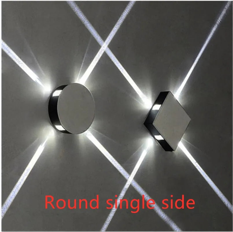 Modern square and round LED aluminium wall light in warm white and cool white options