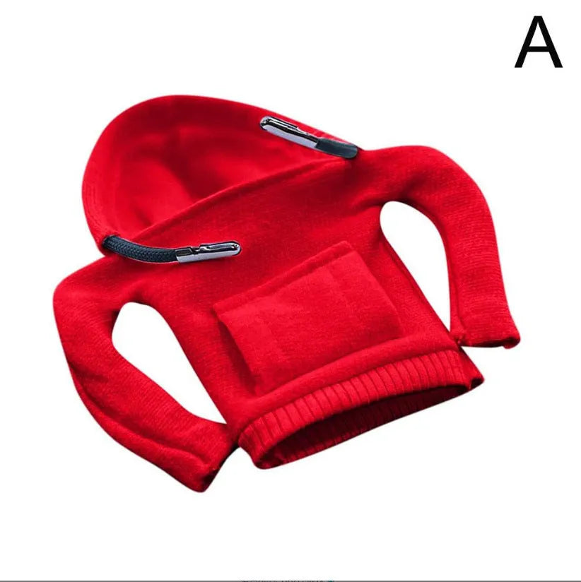 Cloth car gear shift knob cover in various colours showing its 13cm by 8cm size