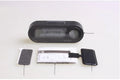 Black car dashboard clock thermometer with digital LED display showing time and temperature