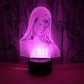 3D stereoscopic dual ring LED night light with touch control base and colourful acrylic panel.