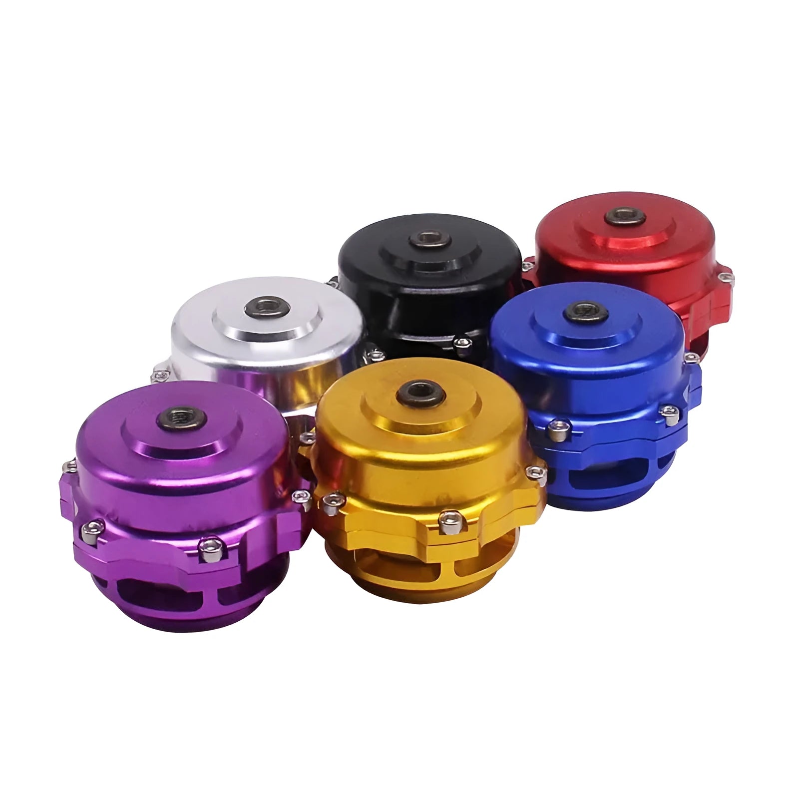 Aluminium alloy blow-off valve with 50mm flange in a choice of six colours.