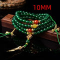 Brazil natural green agate multi-circle bracelet showing beads in three size options.