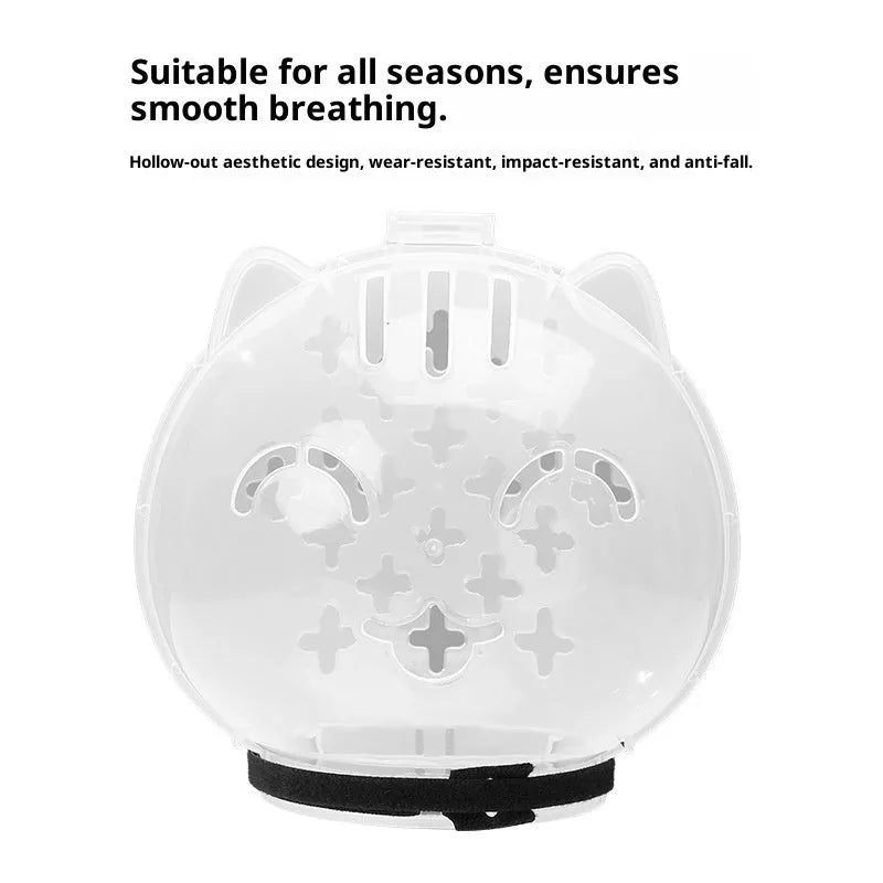 Pet anti-scratch bite cat space hood head cover made of PP/PE material for grooming