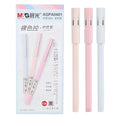 Full needle tube carbon signature pen with 0.35mm fine tip, black ink, plastic body, 140mm length, three pens