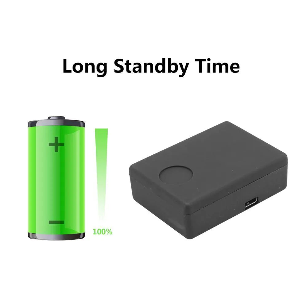 Black N9 mini GPS tracker and car alarm unit with open back cover showing SIM slot.