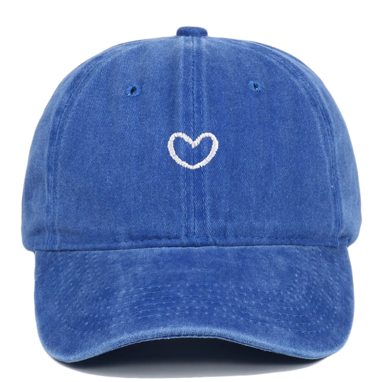 Cotton baseball cap with small love embroidery in adjustable size for sun protection