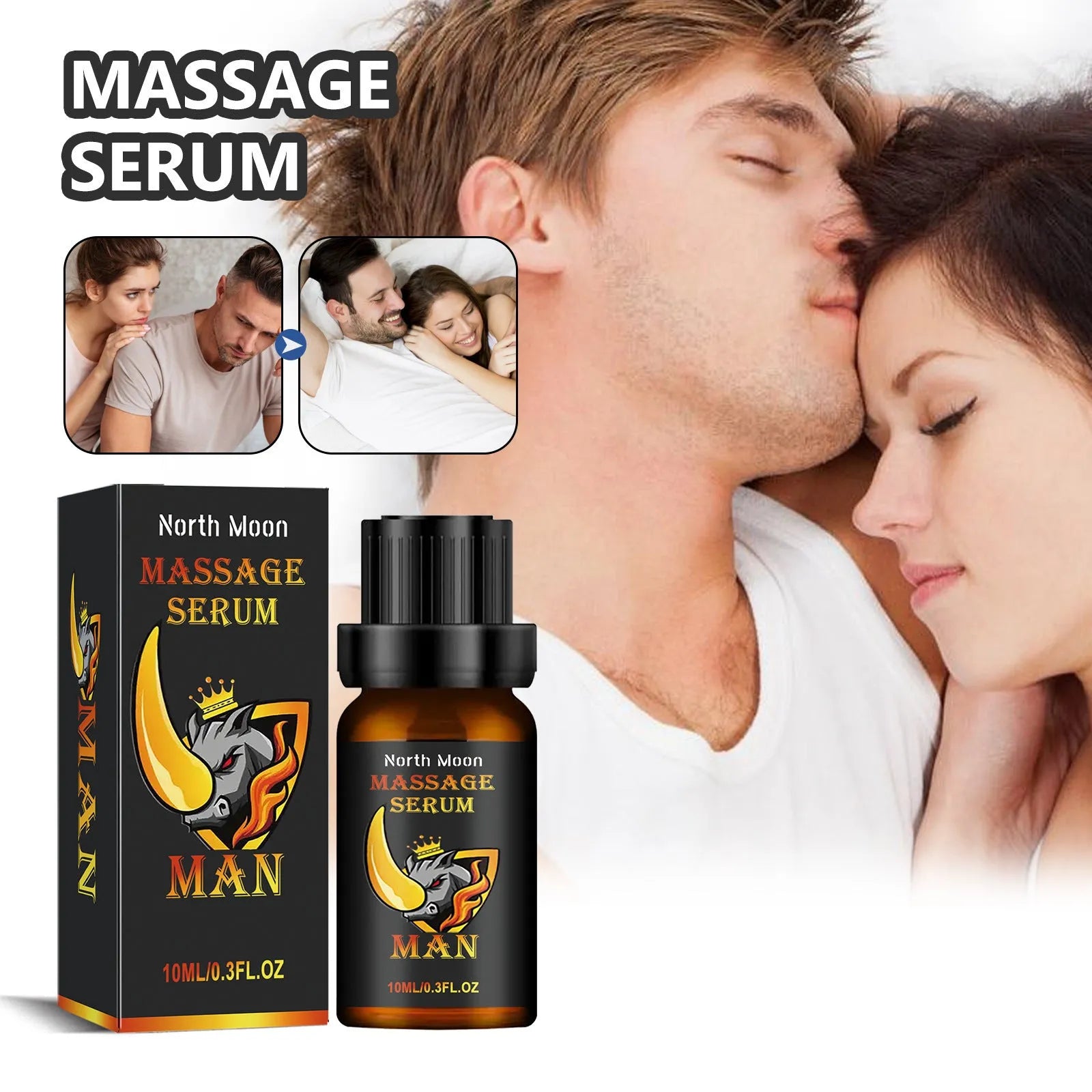 10ml bottle of men's body care essential oil blend with ginger root oil and vitamin E