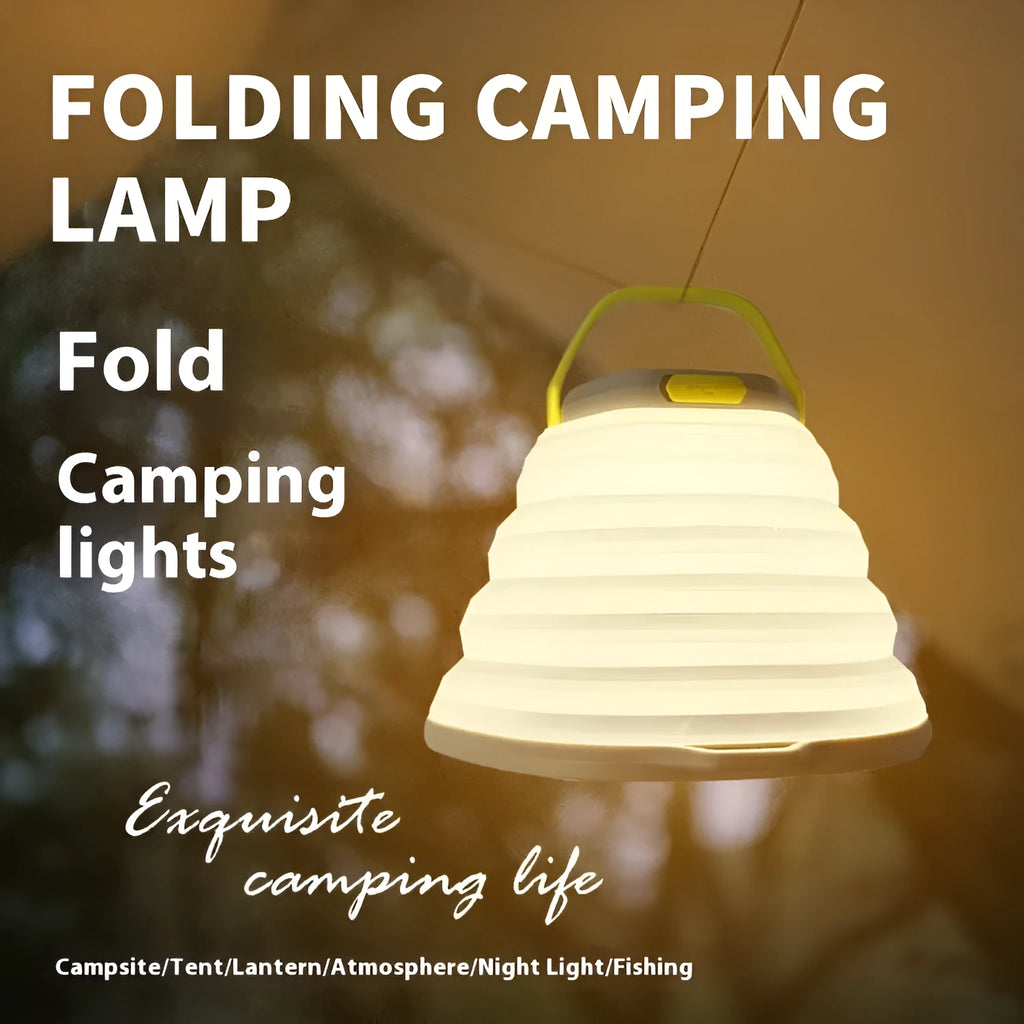 White camping lamp with large capacity battery for tent and outdoor lighting