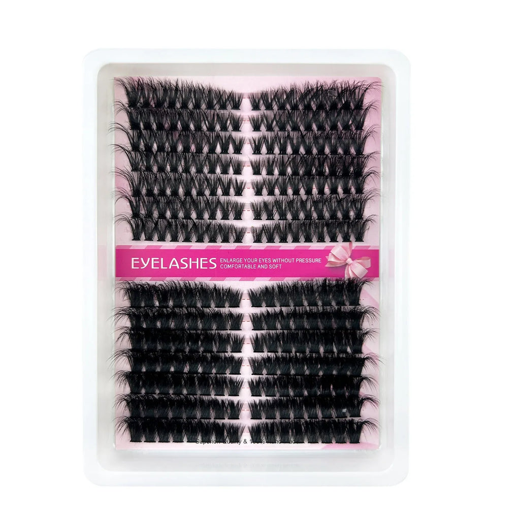 Large high imitation material case open to show mixed thickness false eyelashes inside