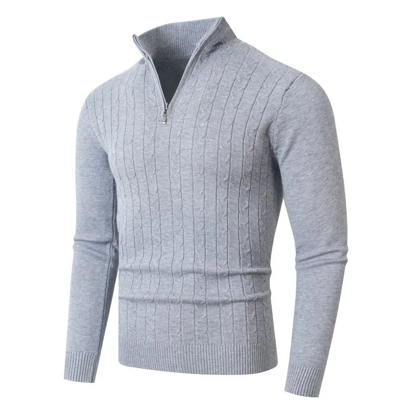 Men's casual knit sweater in loose pullover style, available in caramel colour, made from modal spandex blend