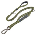 Car traction dog leash with big hook in polyester 2.5x135cm in Army Green colour