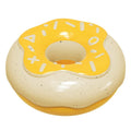 TPR donut-shaped dog toy for teeth cleaning with sound, in pink, yellow or chocolate colours