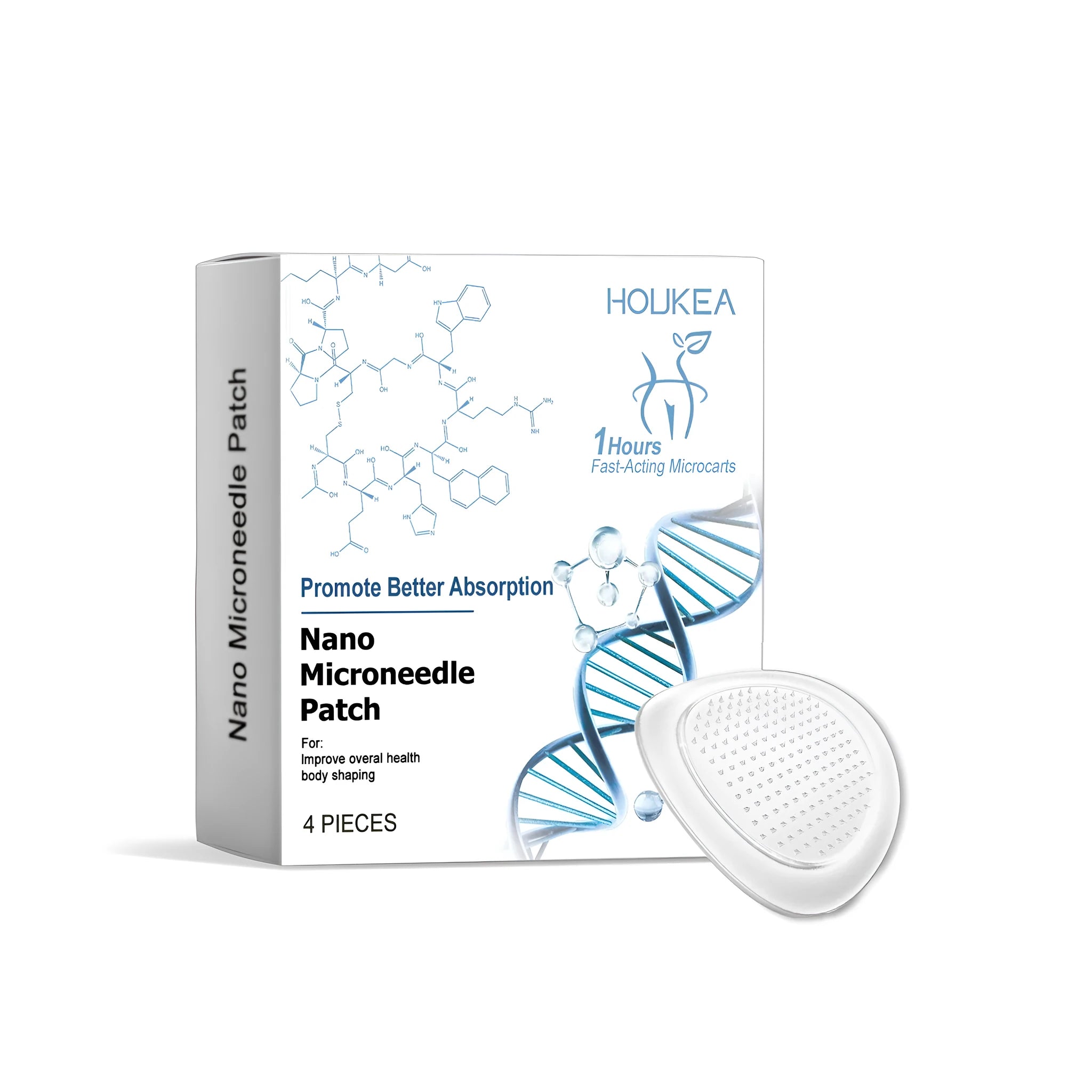 Four nano microneedle patches with botanical ingredients including paeonia lactiflora and cinnamon oil
