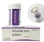 Chlorine dioxide test paper strips in bottle for waste water concentration detection