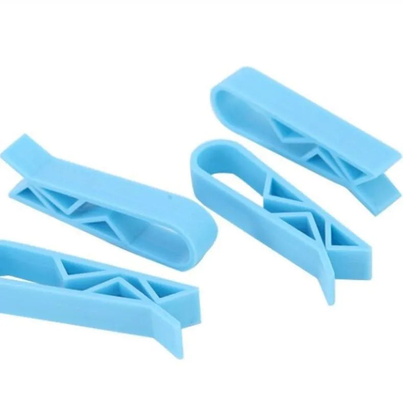 A white PP plastic garbage bag fixing clip designed to secure bin liners to rubbish cans.